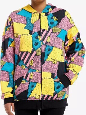 The Nightmare Before Christmas Jack & Sally Reversible Hoodie - Junior's Small